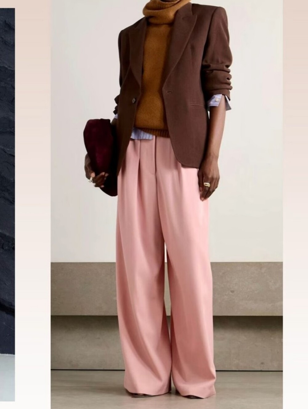 Women's Tailored Brown Blazer Jacket